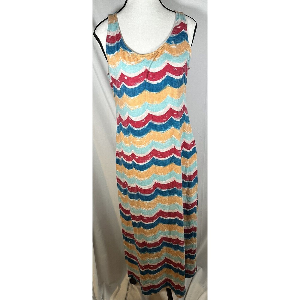 Vintage Woolrich Sleeveless Striped knit Maxi Tank Dress Women’s size Medium